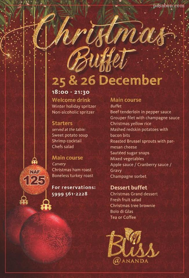 Christmas buffet | 25 & 26 December | Bliss @Ananda